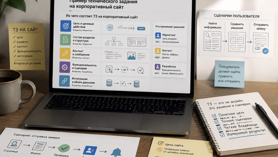 Иллюстрация к разделу: Из чего состоит ТЗ на корпоративный сайт