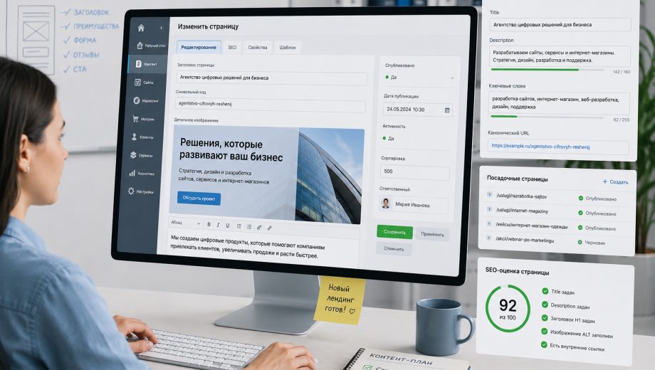 Иллюстрация к разделу: Контент, SEO и посадочные страницы без участия программиста